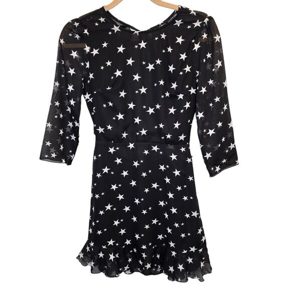 NWT Nasty Gal Women's Sz 2 Star Backless Mini Skater Dress Black White - Picture 2 of 15